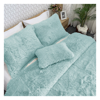 Ensemble de couette en fausse fourrure duveteuse, nouveauté, luxe d'hiver, super doux, vert Olive