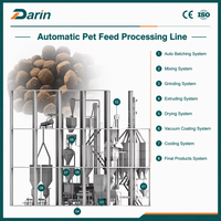 Ligne de production automatique d'aliments pour animaux de compagnie, extrudeuse à double vis, moteur, contrôle PLC, extrudeuse automatique d'aliments pour animaux de compagnie
