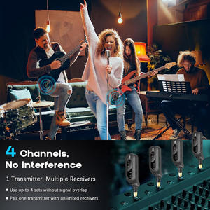 Système audio de <span class=keywords><strong>guitare</strong></span> sans fil 5.8GHz émetteur et récepteur rechargeables compatibles avec les instruments électriques de basse de <span class=keywords><strong>guitare</strong></span> - Product Image 6