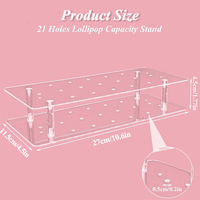 Support à double couche en acrylique transparent multi-prises pour cake pops, idéal pour table de desserts, présentation de friandises de fête, et support de présentation de sucettes en acrylique
