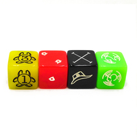 Dés de jeu polyédriques en plastique personnalisés D6 de 16 mm, dés à six faces gravés avec des symboles personnalisés pour les jeux de société