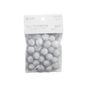 Ilan Bolita Pompom 2.0Cm Couleur Argent Décoration Artisanale - Product Image 1