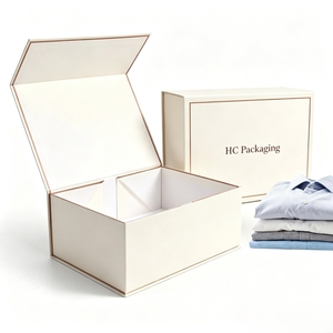 Private Label Apparel Packaging Magnetic Book Style Box Foldable Gift Packaging for Clothing Brands Manufacturer - Product Image 1