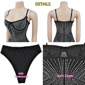 <span class=keywords><strong>Robe</strong></span> de soirée élégante pour femme <span class=keywords><strong>H</strong></span>-593, fines bretelles spaghetti, maille, strass, tenue de soirée, <span class=keywords><strong>robe</strong></span> <span class=keywords><strong>longue</strong></span> brillante pour femme - Product Image 5