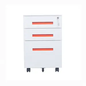 Under Desk Metal Activity Cabinet With Castors 3 Drawers Office Drawer Type Low Steel Mobile File Box With Rollers