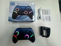 Manette sans fil X9 RGB compatible avec Nintendo Switch, Switch 2, PC, Android, iOS, Bluetooth 2.4G, manette de jeu avec boutons arrière