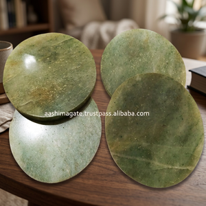 Green Jade <b>Agate</b> <b>Coasters</b> Slices With Rough Edge Natural Stones Crystal Crafts Kitchen Accessories Reiki Rocks Gift Gem <b>Coasters</b> - Product Image 2