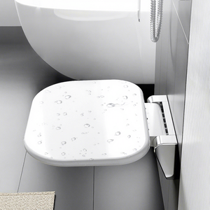 KS <b>Folding</b> Bathroom <b>Stool</b> Wall Mounted Plastic Modern Simple <b>Shower</b> Bathing Seat - Product Image 3