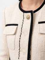 Bouton-pression matelassé doré en strass, motif losanges de luxe, en alliage de zinc, avec rivet à bordure en corde écologique, pour manteau en tweed de soirée