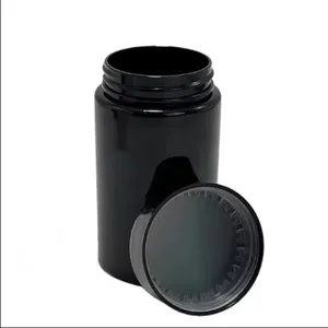 Empty PET Plastic 100ml 120ml 150ml Black Cosmetic Jar For Cream Cosmetic Packaging Containers