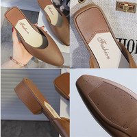 Sandales plates pour femmes, légères, antidérapantes, style classique, demi-chaussures sexy pour le printemps, prix d'usine