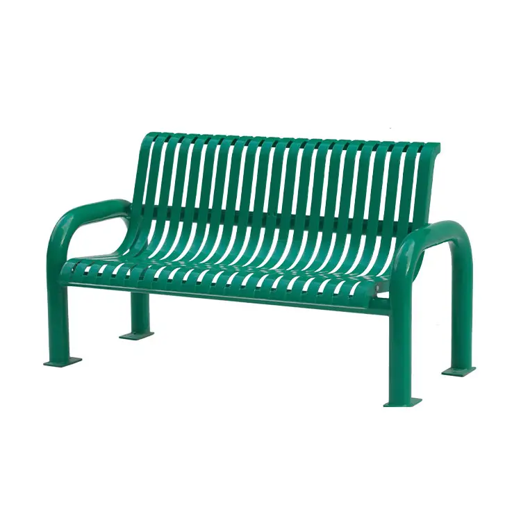 modern new design economic cast iron unique outdoor bench metal outside green park long chair urban street relaxed seat supplier