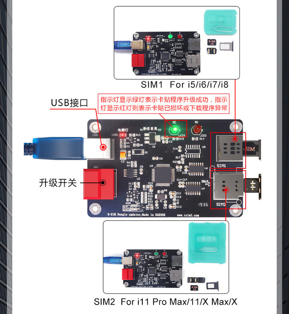 2020 Update Dongle for R Sim Card Phone Tool Box for iphone