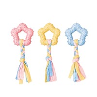 Jouet à mâcher pour chien TPR Star avec corde tressée, résistant à la traction et durable, non toxique, sans BPA, pour la dentition et le nettoyage des dents des chiots