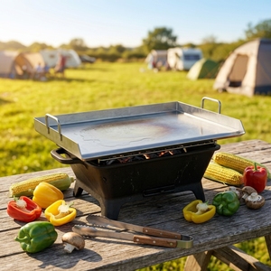 Plancha Portátil de Acero Inoxidable, Resistente, Rectangular, con Superficie Plana, <span class=keywords><strong>para</strong></span> Cocinar al Aire Libre y en Campamentos - Product Image 2
