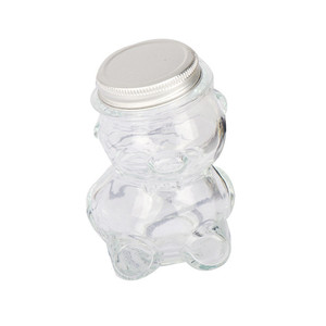 Pot en verre recyclable en forme d'ours mignon pour le stockage des aliments Bougies à sauce <span class=keywords><strong>au</strong></span> <span class=keywords><strong>miel</strong></span> 80ml 160ml 300ml Bouchon à vis en métal or argent pour la maison - Product Image 4