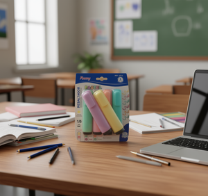 Evidenziatori Colorati 6 Pezzi Punta a Scalpello Colori Pastello per Scuola e Ufficio - Product Image 2