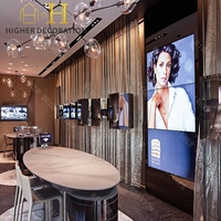 Vitrine de magasin moderne de luxe léger en verre, présentoir de comptoir, vitrine noire laquée, design pour bijouterie