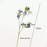 Bunga Angin Eustoma Campanula Sutra Buatan Warna Ungu Biru Modern Tahan Lama, Rangkaian Bunga Dekoratif Kelas Atas Buatan Tangan