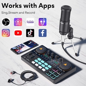 MAONOCASTER Professional Condenser Recording Studio Desktop Tripod Microphone With Sound Card and Headphone for Laptop Phones - Product Image 5