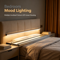 Boîtier linéaire LED en aluminium à profil bas, plusieurs couleurs anodisées pour l'éclairage décoratif intérieur