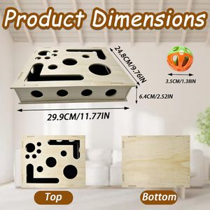 ZMaker - Nuevo Juguete de Madera para Gatos, Caja de Rascador para Gatos, Rompecabezas de Madera con Papel de Lija - Product Image 2