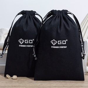 Bán buôn có thể tái chế vải bông dây kéo túi giày vải túi bụi - Product Image 1