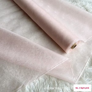 Tissu Organza Jacquard 100% <span class=keywords><strong>Soie</strong></span> <span class=keywords><strong>de</strong></span> Mûrier 12mm 140cm 58gsm, Tulle Rigide Résistant à l'Abrasion pour Vêtements Cheongsam - Product Image 4