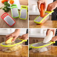 Manjia – Gadget de cuisine en acier inoxydable, outils pour fruits et légumes râpe avec récipient râpe à ail et légumes
