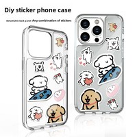 Étui de téléphone portable personnalisable 2 en 1 transparent magnétique TPU+PC antichoc et antiseismique mince