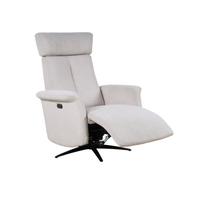 Fauteuil inclinable pivotant en tissu doux électrique avec appui-tête, canapé inclinable pour salon, maison, appartement