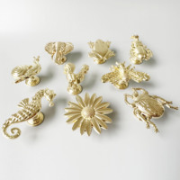 Poignées de meubles et boutons de tiroirs en métal en forme de feuille, design moderne, finition bronze noir plaqué pour cuisine et armoire