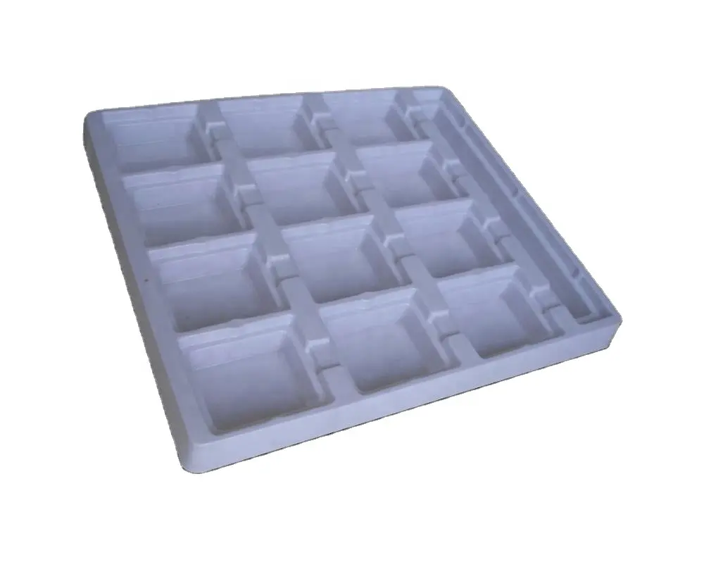 White Plastic PVC PET blister tray with 12 grids for earring pad puff