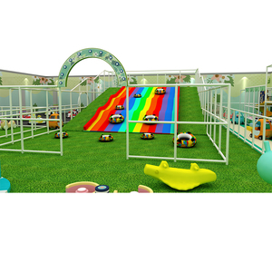 Aire de jeux intérieure personnalisée sur le thème vert, équipement de terrain de jeux souple, château gonflable pour enfants avec fosse à sable et manège - Product Image 5