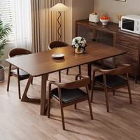 Ensemble table et chaises de salle à manger rectangulaire en bois massif de style scandinave moderne, 10 places, assemblé pour la maison, l'appartement, la salle à manger