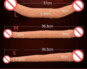 Juguete sexual para adultos, estimulador de doble apertura, masajeador, consolador realista de doble cabeza - Product Image 3