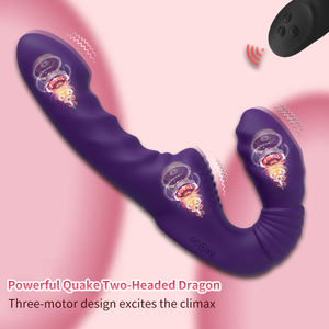 Juguetes Sexuales Lésbicos con Control Inalámbrico, Vibrador de Clítoris, Vibrador sin Correa, Vibrador de Punto G, Dildo Morado para Mujeres y Parejas - Product Image 2