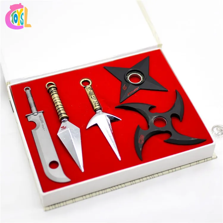 Groothandel Narutoo Metal Cosplay Mes Boemerang 5 Stks/set Akatsuki Wapen Speelgoed Collectie Hanger Anime Actiefiguren