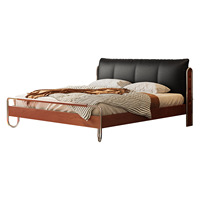 Lit Fluide Shadow Bed de style français vintage médiéval en bois massif démontable 1,8x2m pour chambre principale et usage nuptial