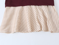 PB&ZA Nouvelle arrivée automne Robe courte à manches longues et col haut en patchwork avec fermeture éclair pour femme 5029219