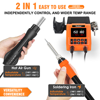 Stasiun Solder Udara Panas 851 2-IN-1 untuk Rework, Desoldering dengan 3 Nozel Udara Panas, Dudukan Solder, Penyangga Heat Gun