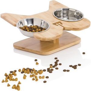 Premium Dog Cat Comida Básica e Água <span class=keywords><strong>Bowl</strong></span> Set Cat Shape <span class=keywords><strong>Pet</strong></span> Feeder <span class=keywords><strong>Stand</strong></span> De Madeira <span class=keywords><strong>Pet</strong></span> <span class=keywords><strong>Bowl</strong></span> <span class=keywords><strong>Stand</strong></span> - Product Image 1