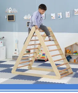 Indoor Large Triangle Climbing Game Montessori Arch Wooden Climber For Children