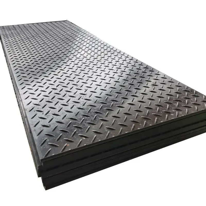 Temporary Hdpe White Green Plastic Trackway Road Pe 4x8 Ft Driveway Mats Ground Protection Mats Used For Heavy Equipment