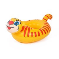 Bouée de bain gonflable en PVC écologique en forme de canard pour bébés, jouet de flottaison à gonflage manuel