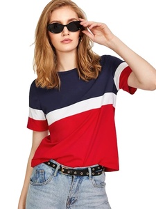 T-shirt da <span class=keywords><strong>donna</strong></span> personalizzata con collo rotondo a manica corta color bianco Casual Casual 2023 - Product Image 4