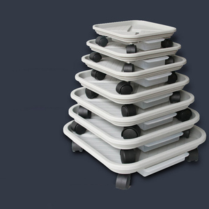 K233 Grand pot de fleurs en plastique carré blanc et gris durable <span class=keywords><strong>pour</strong></span> l'extérieur Plateaux de transport <span class=keywords><strong>pour</strong></span> soucoupes <span class=keywords><strong>à</strong></span> <span class=keywords><strong>roulettes</strong></span> - Product Image 4