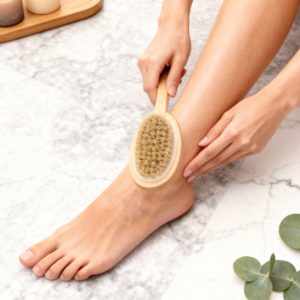 Double Sided Bath Brush with Long Wooden Handle, Natural Bristle and Nylon for <strong>Back</strong> <strong>Scrub</strong>, Exfoliating Body Care &amp; Home Use - Product Image 6