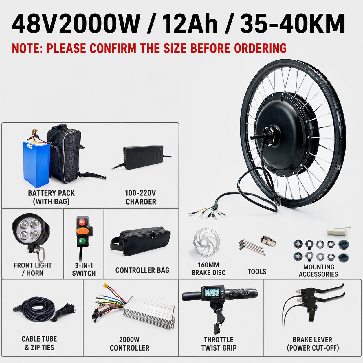 48V 12A, range of 35-40 km (saddlebag battery)