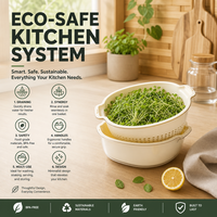 Wasmandje voor producten met fijne gaasjes en handvat, perfect voor salade